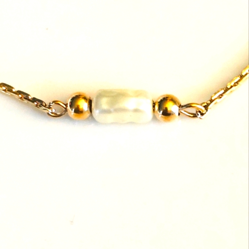 Avon Vintage Goldtone Faux Pearl Anklet OS - Picture 5 of 8